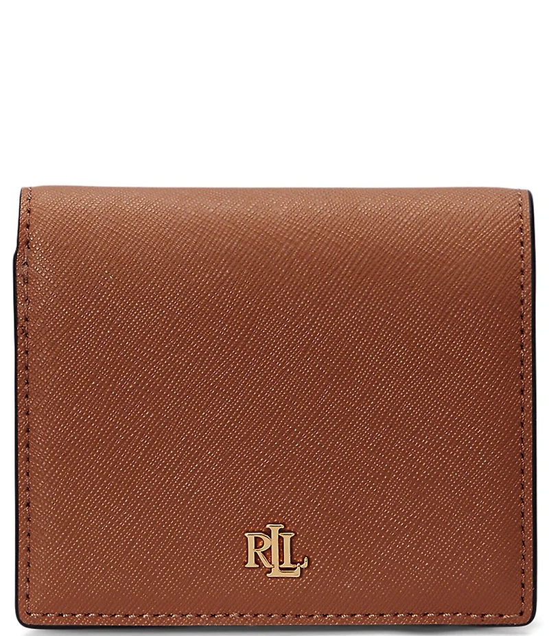 Lauren Ralph Lauren Crosshatch Leather Compact Bifold Wallet