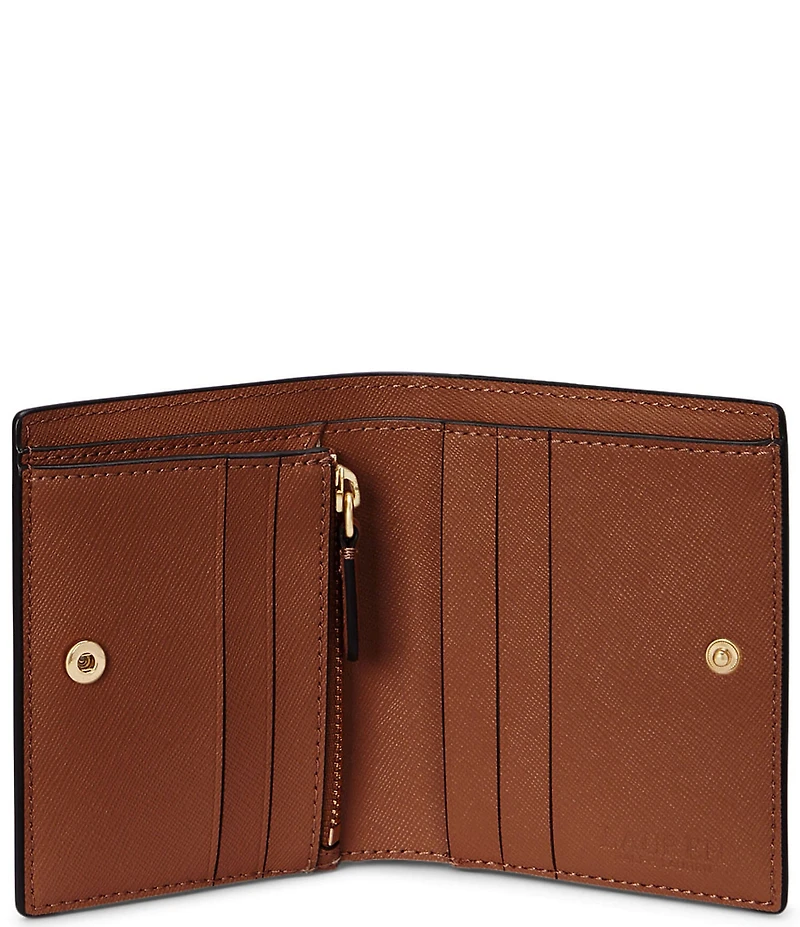 Lauren Ralph Lauren Crosshatch Leather Compact Bifold Wallet