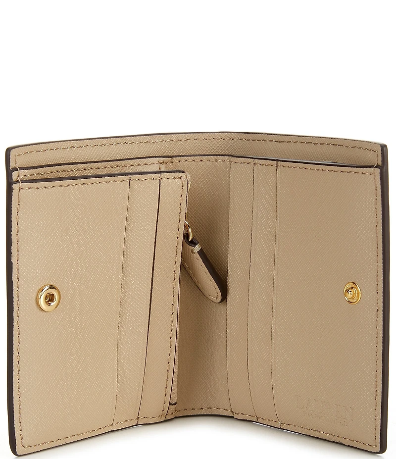 Lauren Ralph Lauren Compact Crosshatch Leather Bifold Wallet