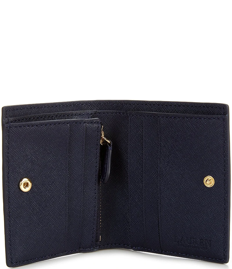 Lauren Ralph Lauren Compact Crosshatch Leather Bifold Wallet
