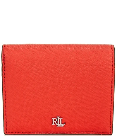 Lauren Ralph Lauren Compact Crosshatch Leather Bifold Wallet