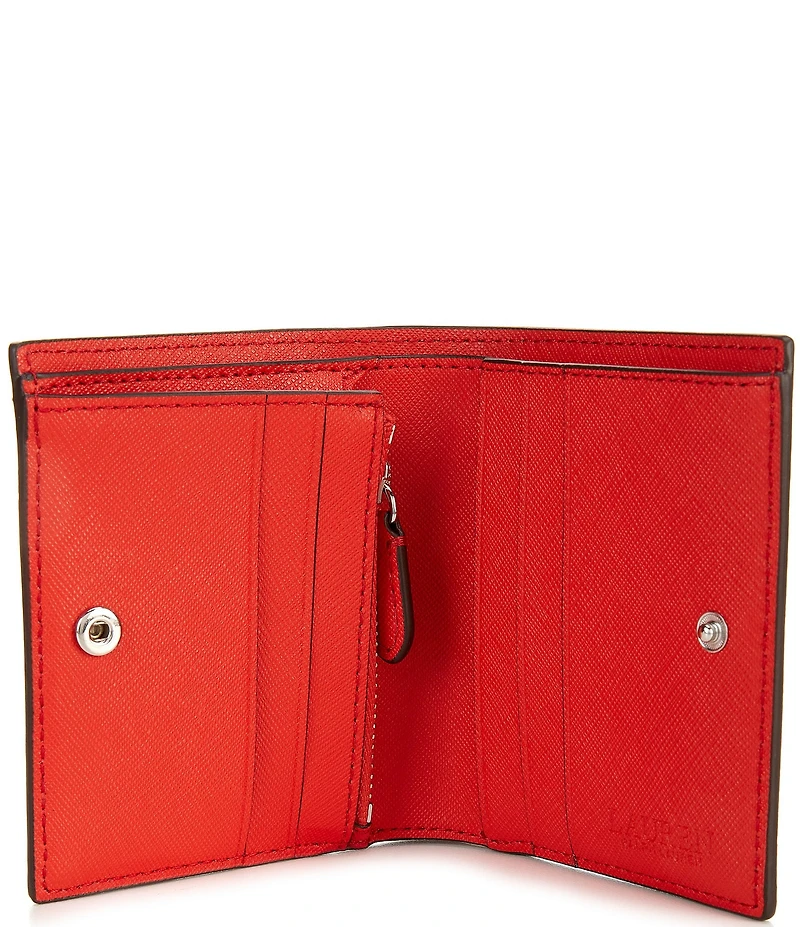 Lauren Ralph Lauren Compact Crosshatch Leather Bifold Wallet