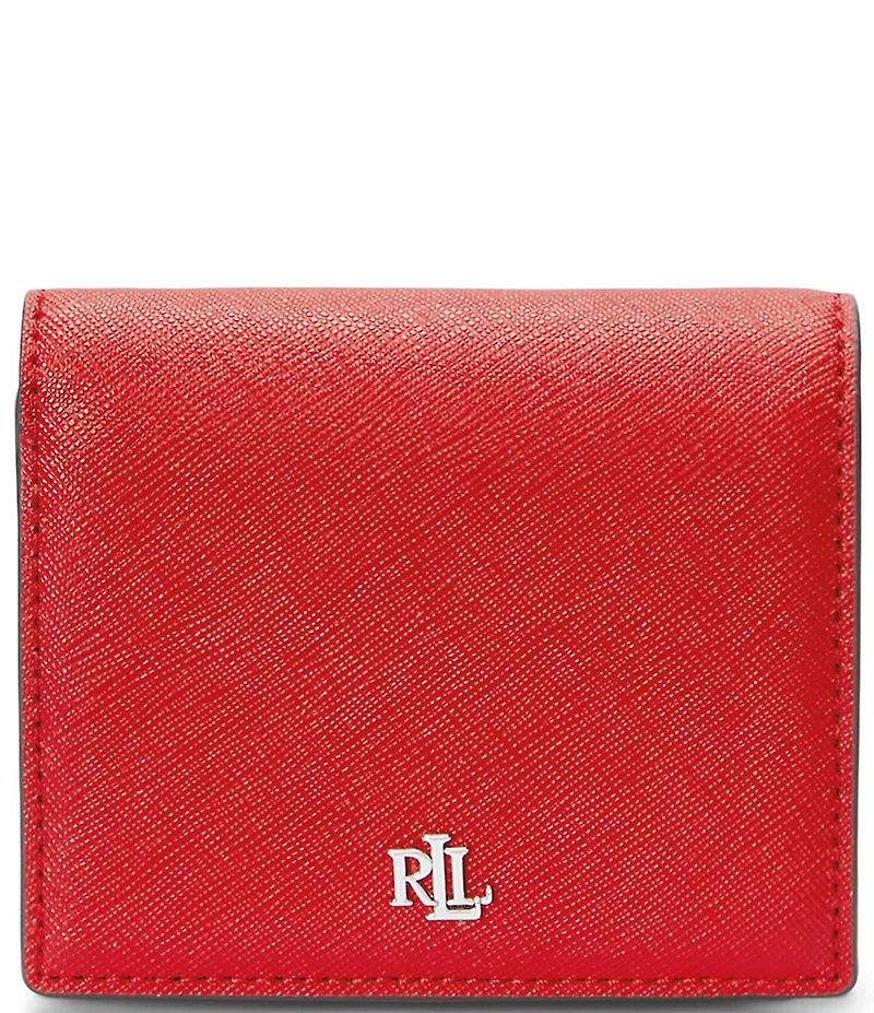 Lauren Ralph Lauren Crosshatch Leather Compact Bifold Wallet