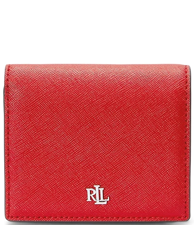 Lauren Ralph Lauren Crosshatch Leather Compact Bifold Wallet