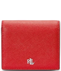 Lauren Ralph Lauren Crosshatch Leather Compact Bifold Wallet