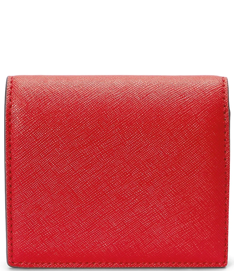 Lauren Ralph Lauren Crosshatch Leather Compact Bifold Wallet