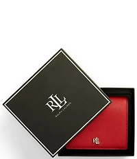 Lauren Ralph Lauren Crosshatch Leather Compact Bifold Wallet