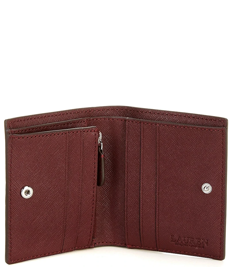 Lauren Ralph Lauren Compact Crosshatch Leather Bifold Wallet