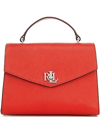 Lauren Ralph Lauren Farrah Large Crosshatch Leather Satchel Bag