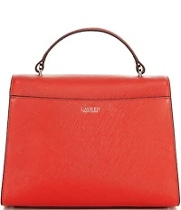 Lauren Ralph Lauren Farrah Large Crosshatch Leather Satchel Bag