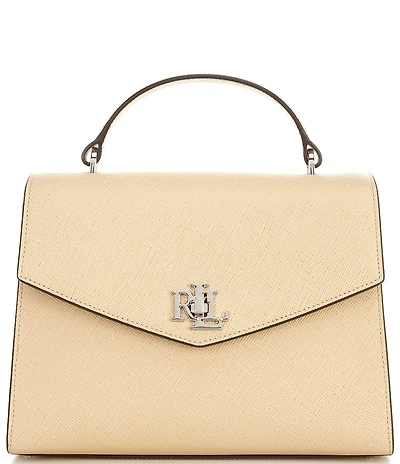 Lauren Ralph Lauren Farrah Large Crosshatch Leather Satchel Bag