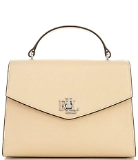 Lauren Ralph Lauren Farrah Large Crosshatch Leather Satchel Bag