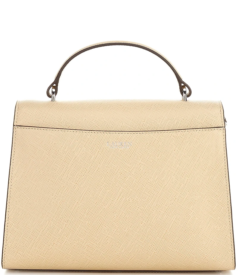 Lauren Ralph Lauren Farrah Large Crosshatch Leather Satchel Bag
