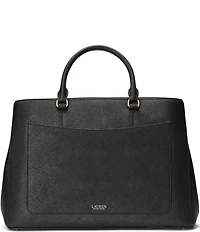 Lauren Ralph Lauren Crosshatch Leather Large Hanna Satchel Bag