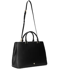 Lauren Ralph Lauren Crosshatch Leather Large Hanna Satchel Bag