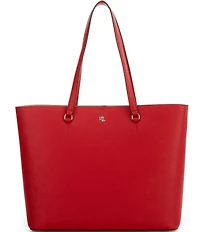 Lauren Ralph Lauren Crosshatch Leather Large Karly Tote Bag