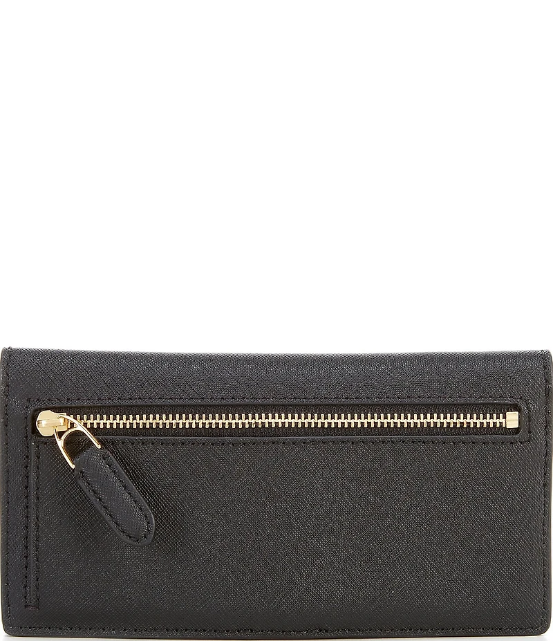 Lauren Ralph Lauren Crosshatch Leather Slim Snap Wallet