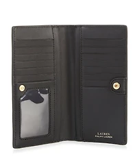 Lauren Ralph Lauren Crosshatch Leather Slim Snap Wallet