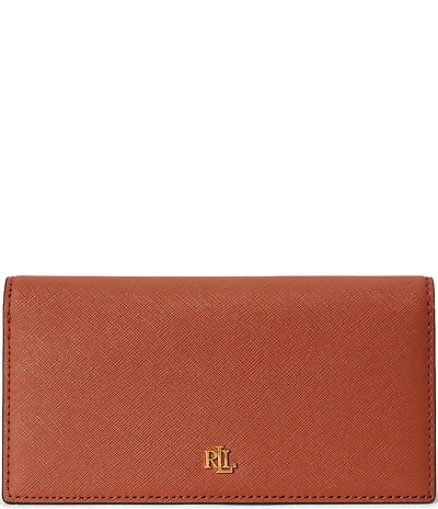 Lauren Ralph Lauren Crosshatch Leather Slim Snap Wallet