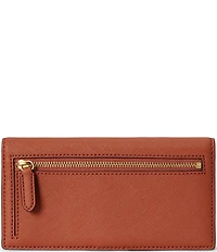 Lauren Ralph Lauren Crosshatch Leather Slim Snap Wallet