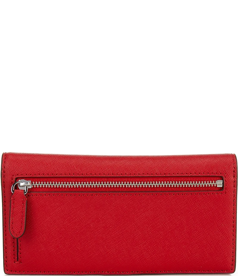 Lauren Ralph Lauren Crosshatch Leather Slim Snap Wallet