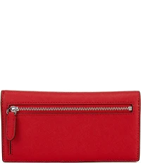 Lauren Ralph Lauren Crosshatch Leather Slim Snap Wallet