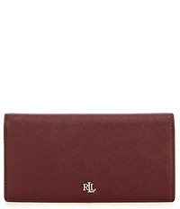 Lauren Ralph Lauren Crosshatch Leather Slim Snap Wallet