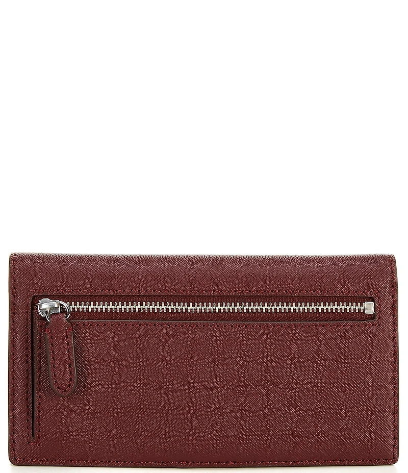 Lauren Ralph Lauren Crosshatch Leather Slim Snap Wallet