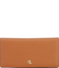 Lauren Ralph Lauren Crosshatch Leather Slim Snap Wallet