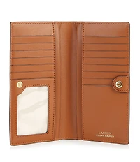 Lauren Ralph Lauren Crosshatch Leather Slim Snap Wallet