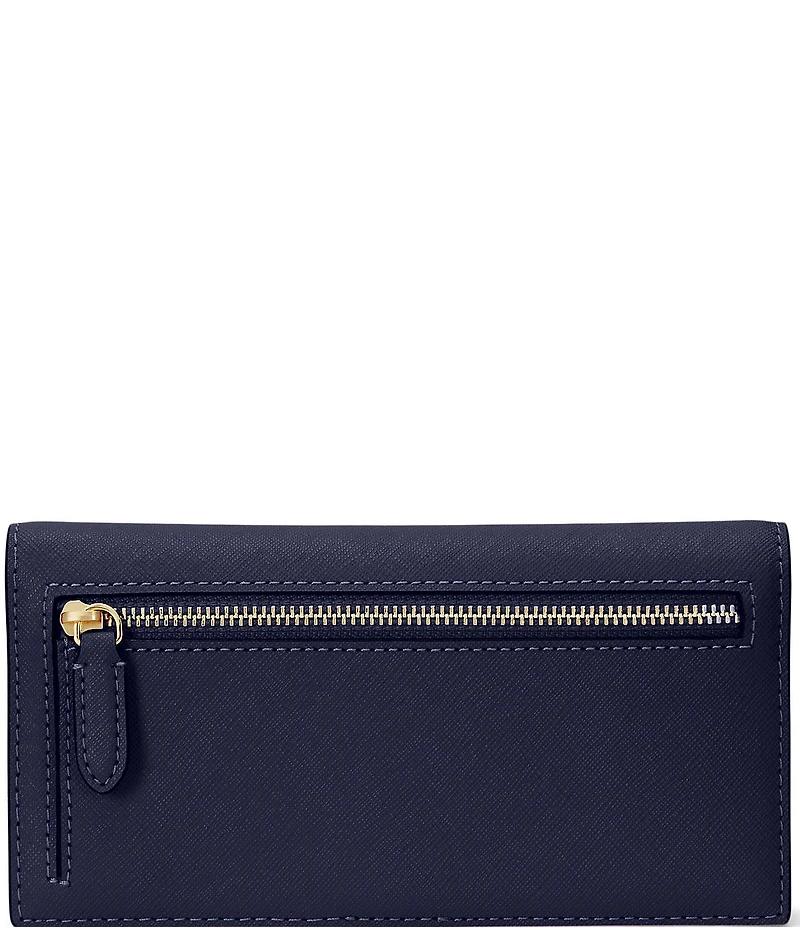 Lauren Ralph Lauren Crosshatch Leather Slim Snap Wallet