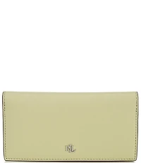 Lauren Ralph Lauren Crosshatch Leather Slim Snap Wallet