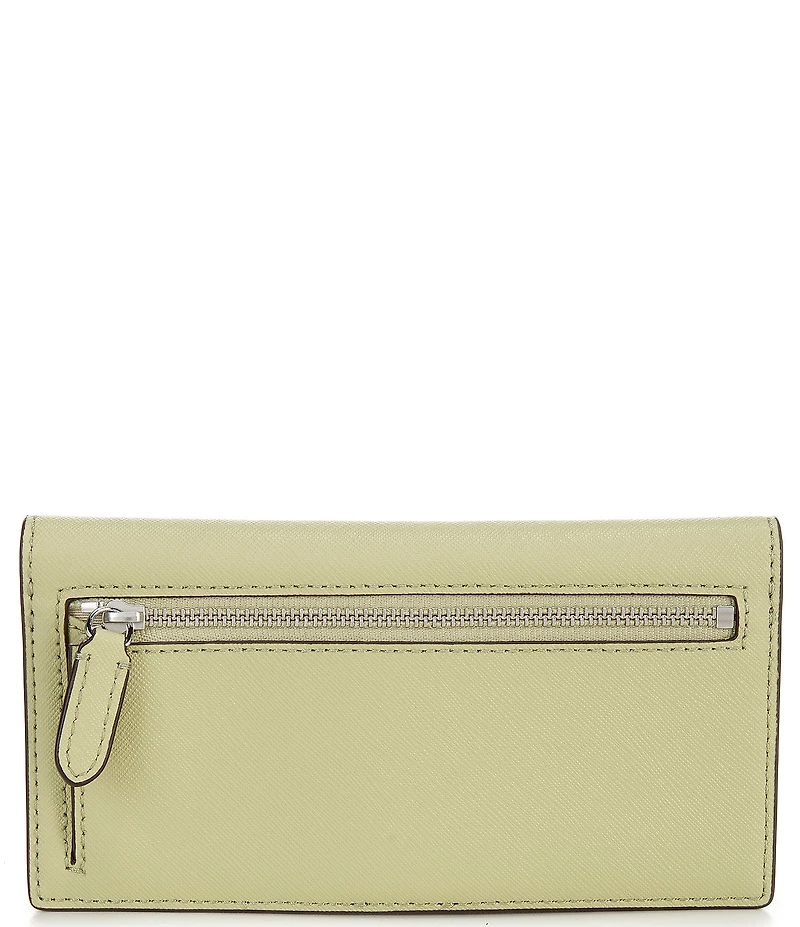 Lauren Ralph Lauren Crosshatch Leather Slim Snap Wallet