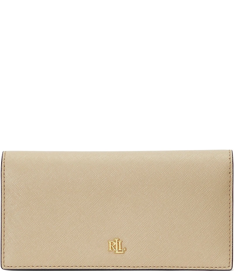 Lauren Ralph Lauren Crosshatch Leather Slim Snap Wallet
