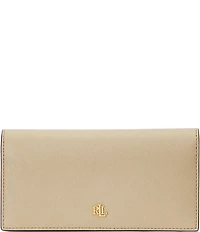 Lauren Ralph Lauren Crosshatch Leather Slim Snap Wallet