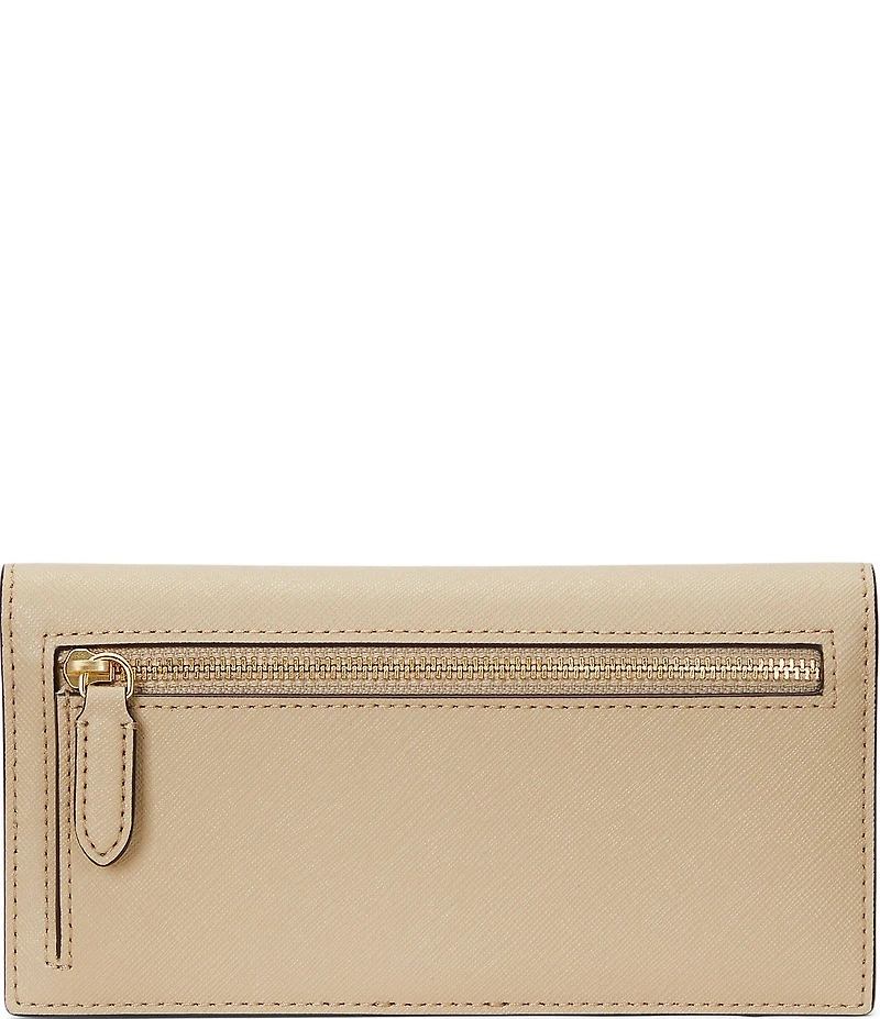 Lauren Ralph Lauren Crosshatch Leather Slim Snap Wallet