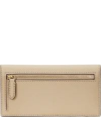 Lauren Ralph Lauren Crosshatch Leather Slim Snap Wallet