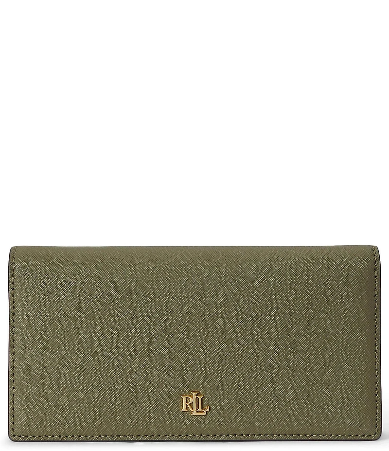 Lauren Ralph Lauren Crosshatch Leather Slim Wallet