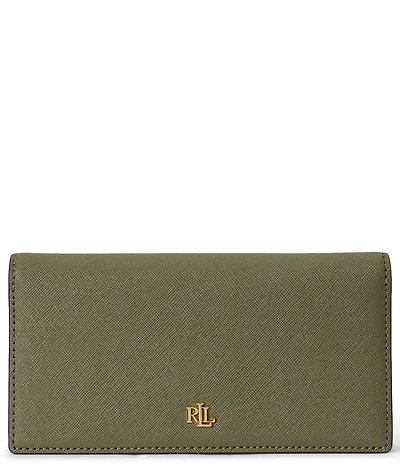 Lauren Ralph Lauren Crosshatch Leather Slim Wallet