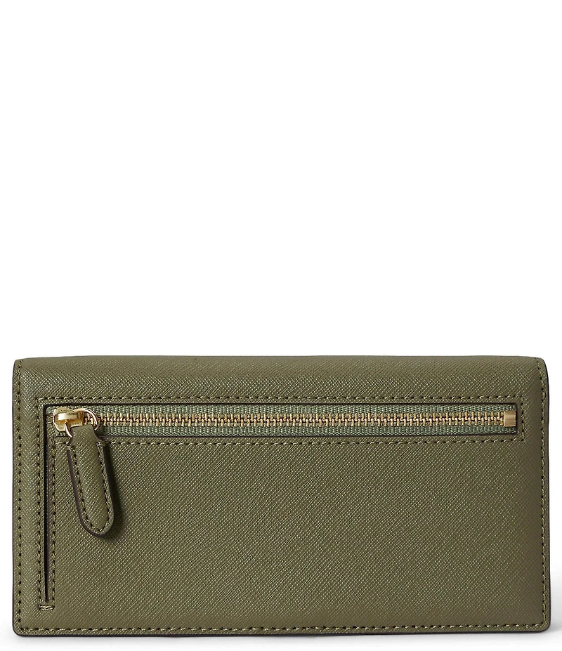 Lauren Ralph Lauren Crosshatch Leather Slim Wallet