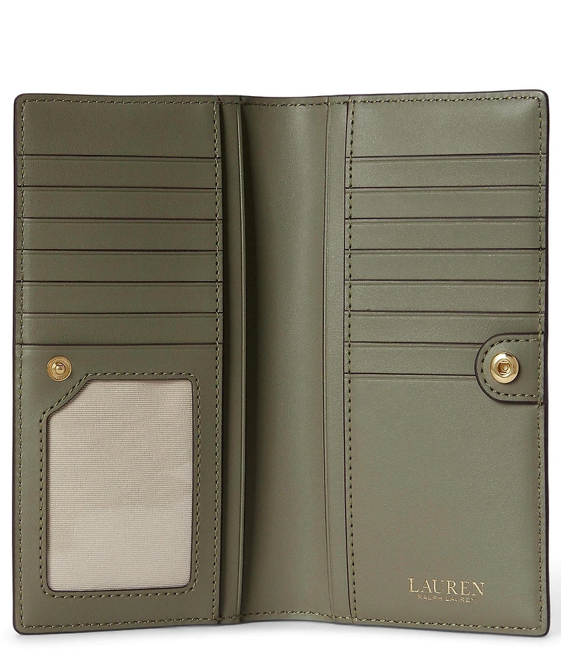 Lauren Ralph Lauren Crosshatch Leather Slim Wallet