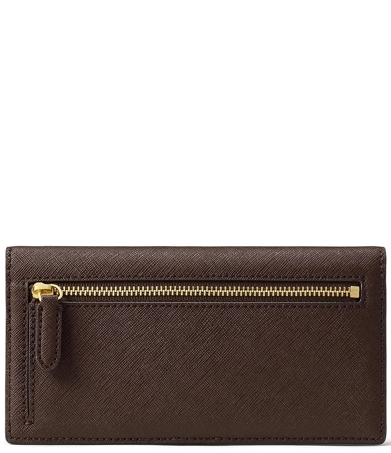 Lauren Ralph Lauren Crosshatch Leather Slim Wallet