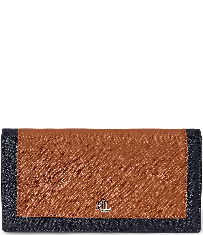 Lauren Ralph Lauren Crosshatch Leather Slim Wallet
