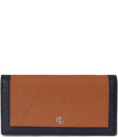 Lauren Ralph Lauren Crosshatch Leather Slim Wallet