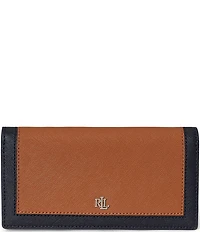 Lauren Ralph Lauren Crosshatch Leather Slim Wallet