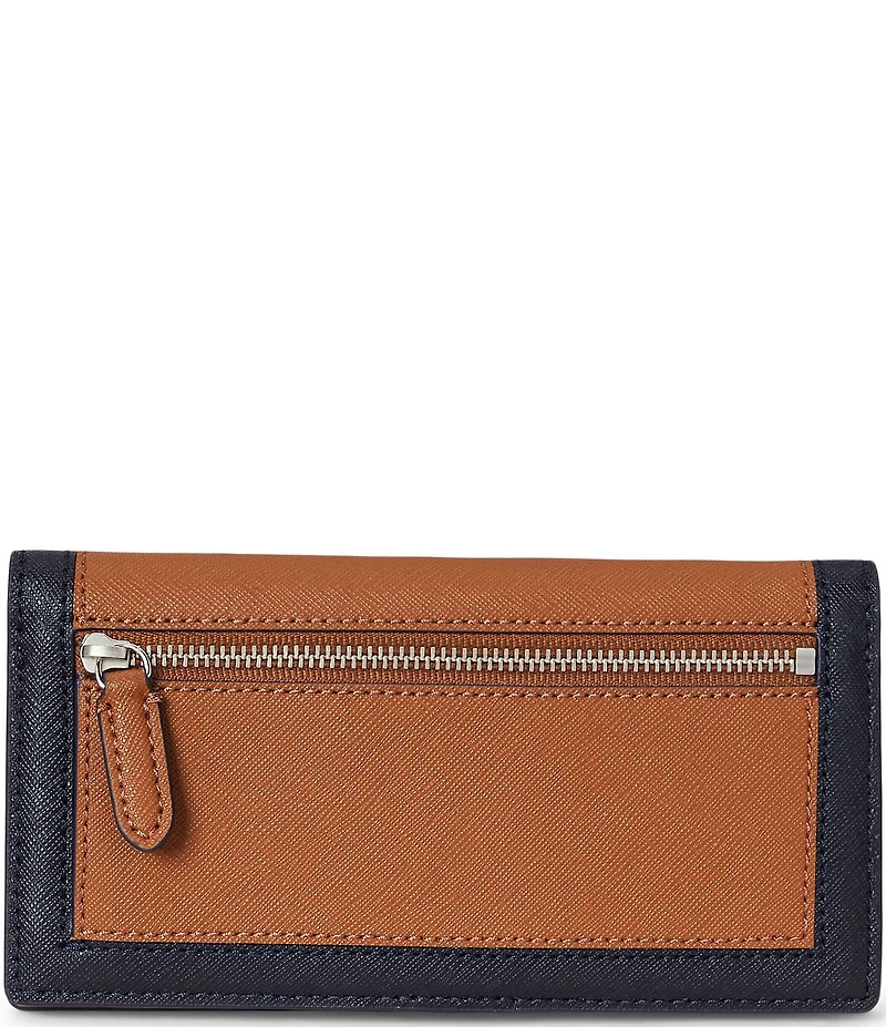 Lauren Ralph Lauren Crosshatch Leather Slim Wallet