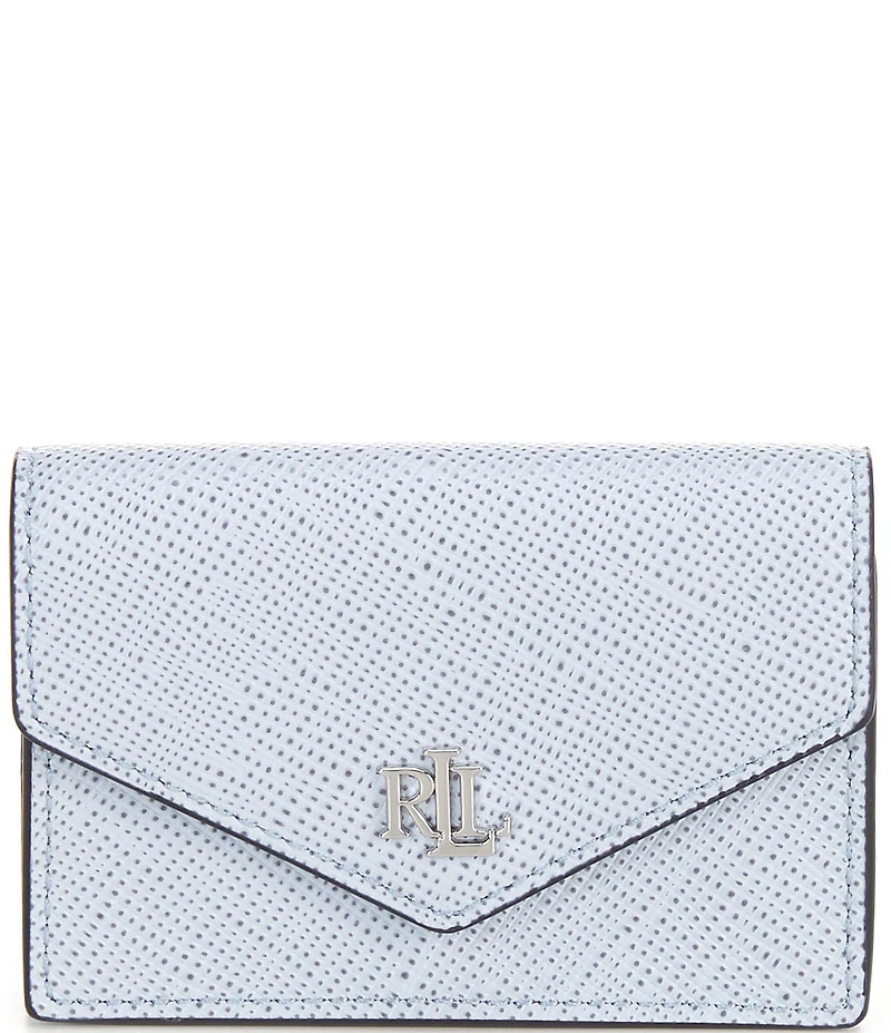 Lauren Ralph Lauren Crosshatch Leather Small Flap Card Case