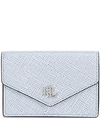 Lauren Ralph Lauren Crosshatch Leather Small Flap Card Case