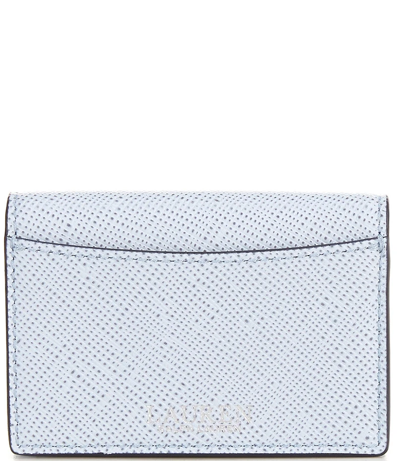Lauren Ralph Lauren Crosshatch Leather Small Flap Card Case