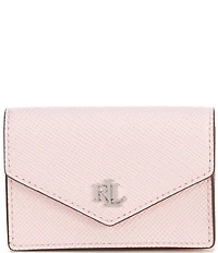 Lauren Ralph Lauren Crosshatch Leather Small Flap Card Case